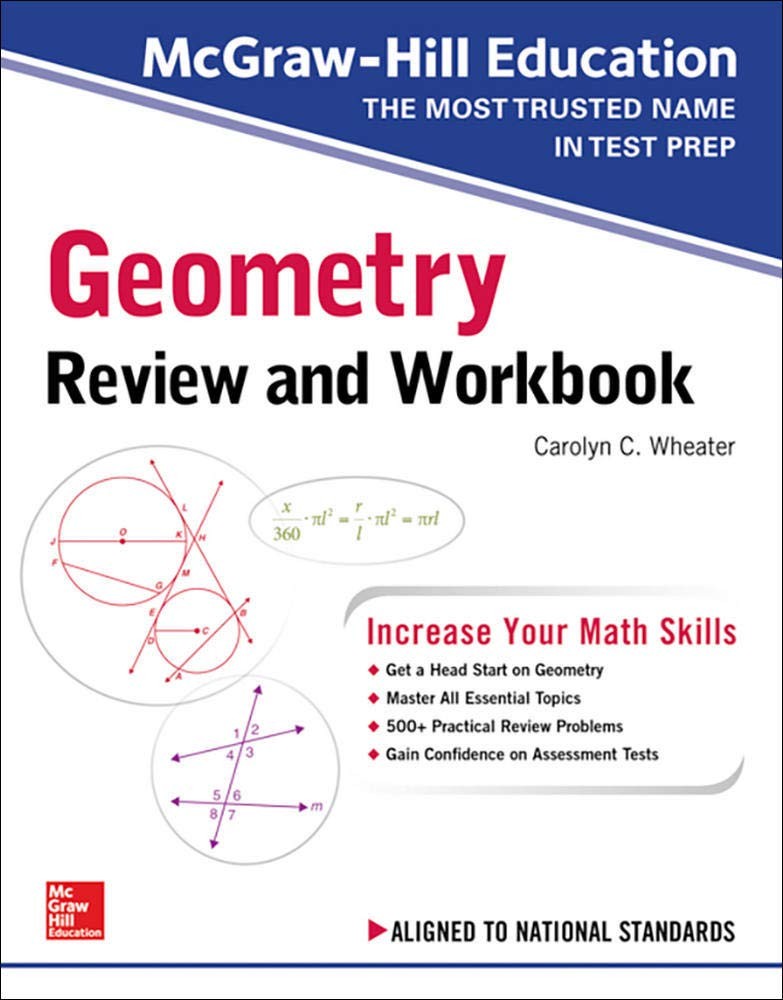 McGraw-Hill Education Geometry Review and Workbook – paperback Wheater, Caro…