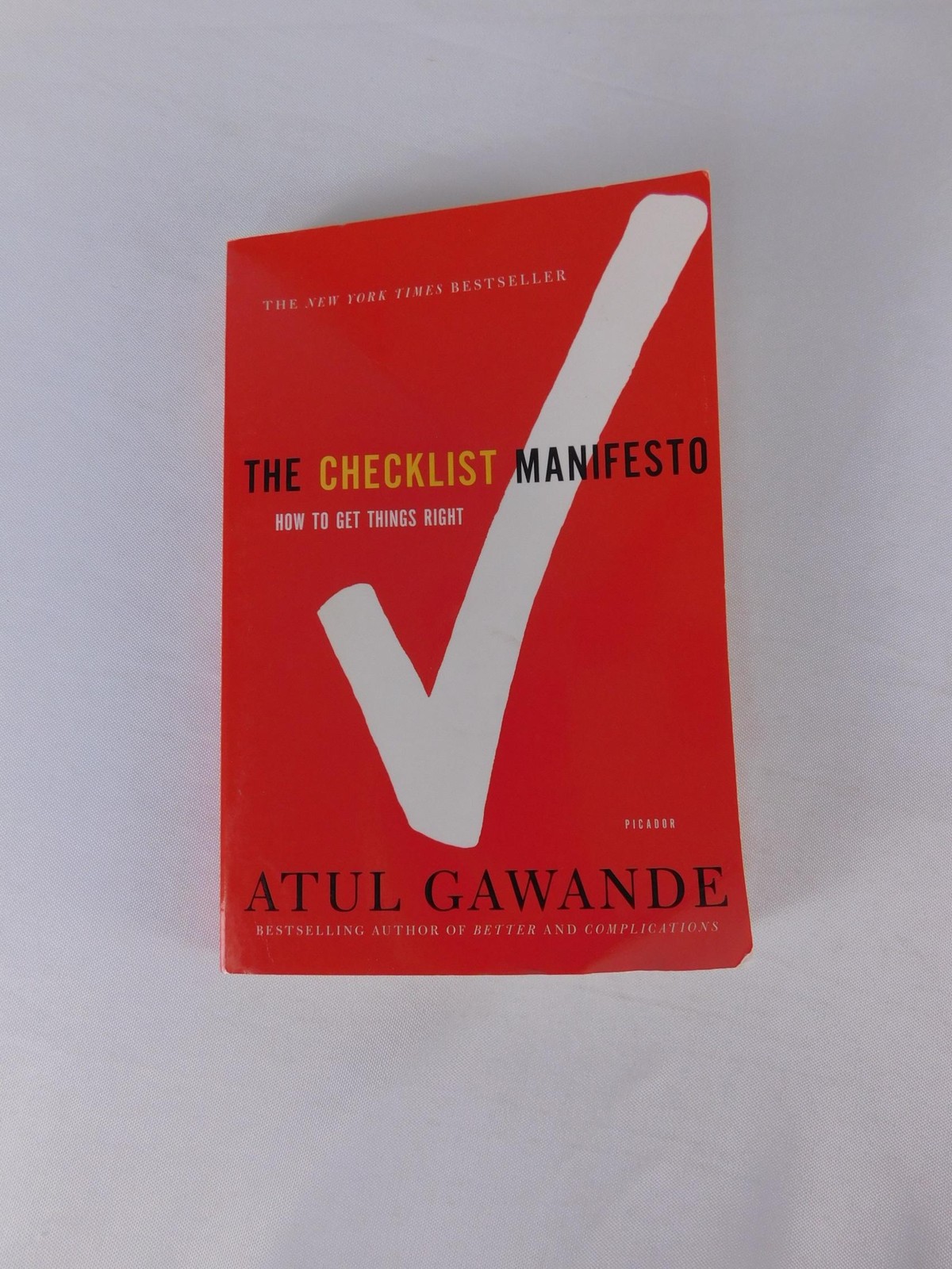 The Checklist Manifesto Atul Gawande Picador Red Paperback English USA
