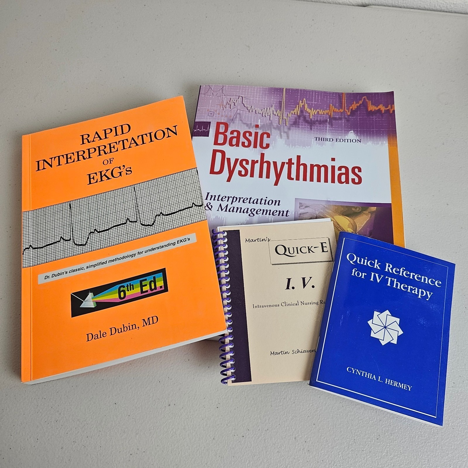 EKG ECG Interpretation Nursing IV Therapy Medical Book Lot Dubin Dysrhythmia