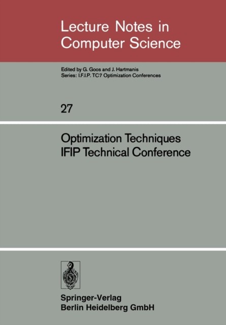 Conference on Optimi – Optimization Techniques Ifip Technical Conferen – X555z