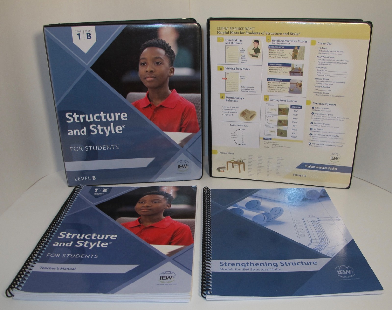 IEW Structure and Style 1B – Student, Teacher Manuals, Resource Packet -Set of 4