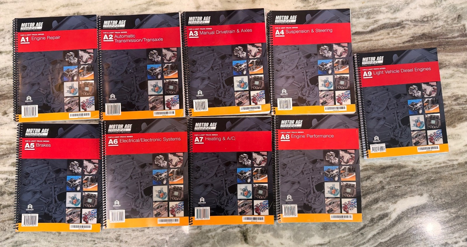 Motor Age Training (Newest edition)- A1-A9 Study Guide Set – ASE Test Prep