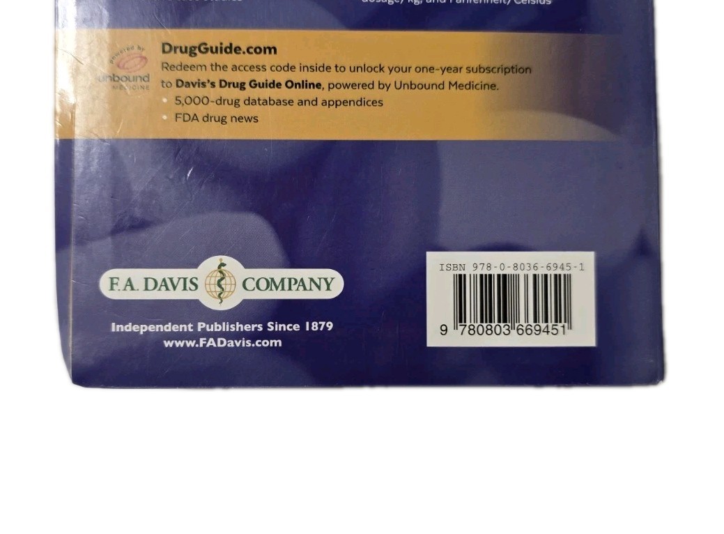 Davis’s Drug Guide for Nurses 16th Edition – Paperback – New| Unused Code