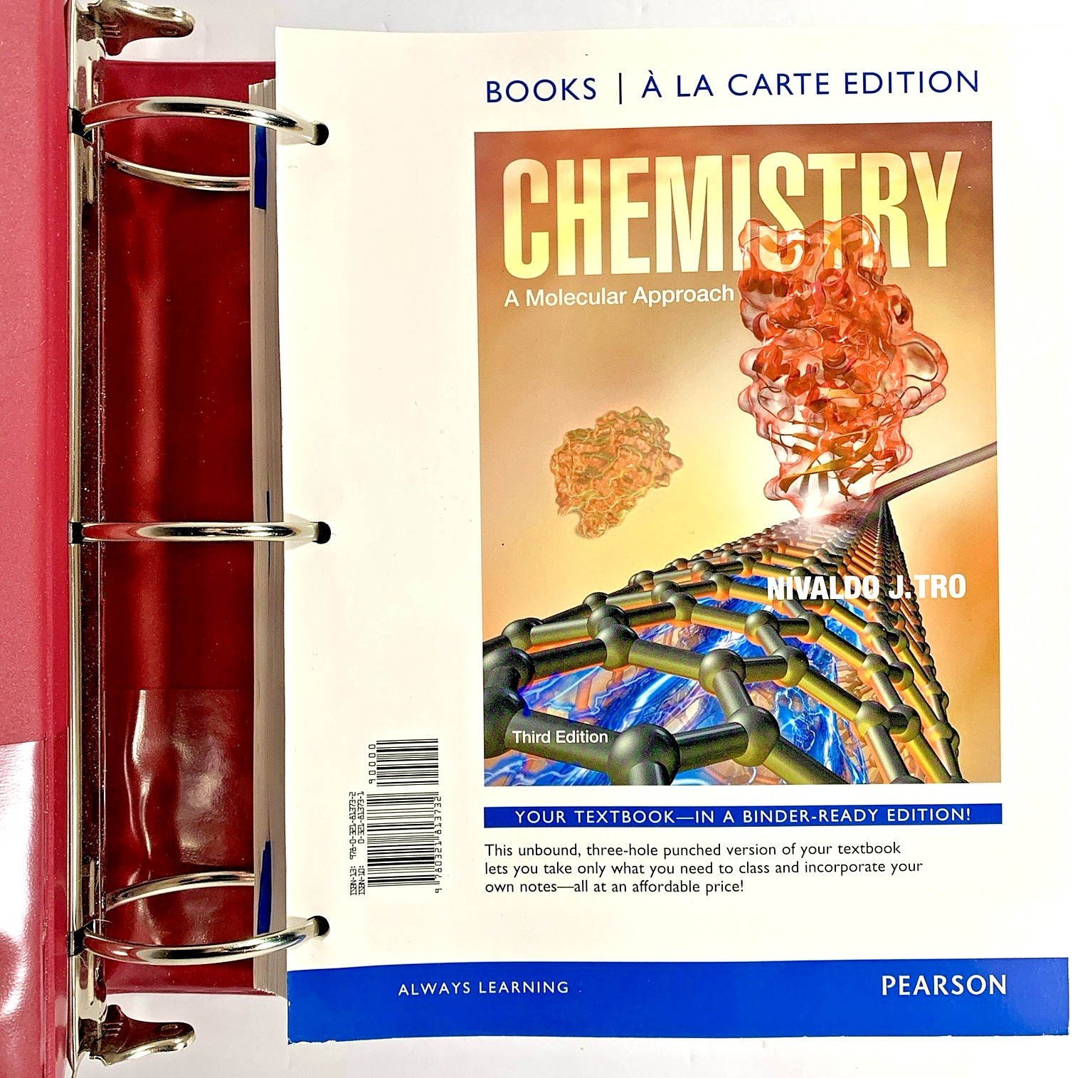 Chemistry: A Molecular Approach by Nivaldo – Loose Leaf – Includes 3-Ring Binder