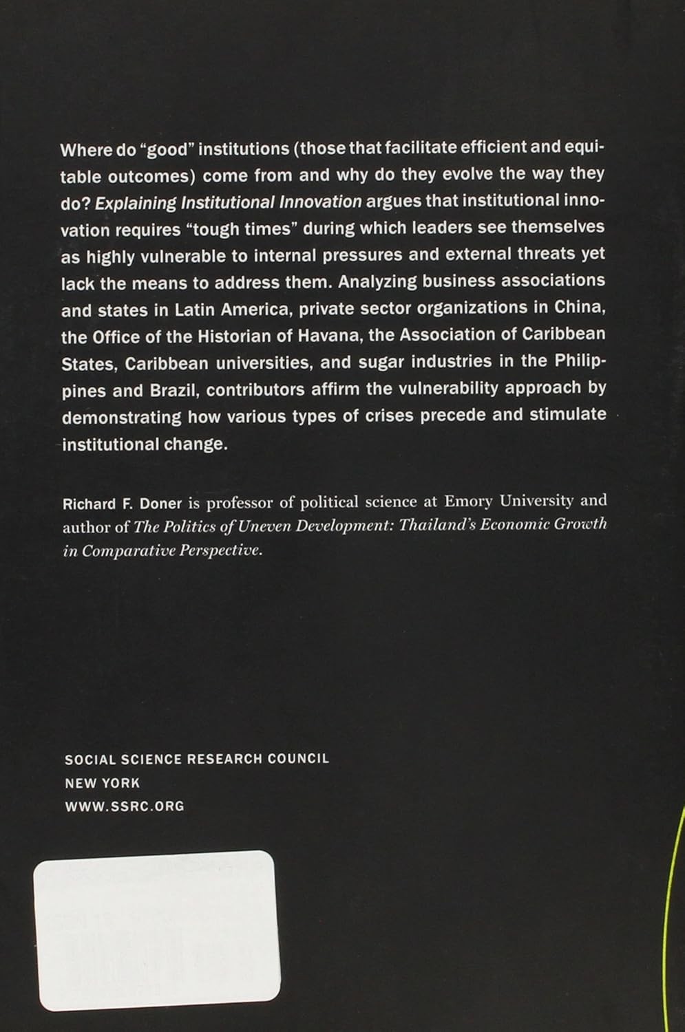 Richard Doner Explaining Institutional Innovation – Case Studies fr (Paperback)