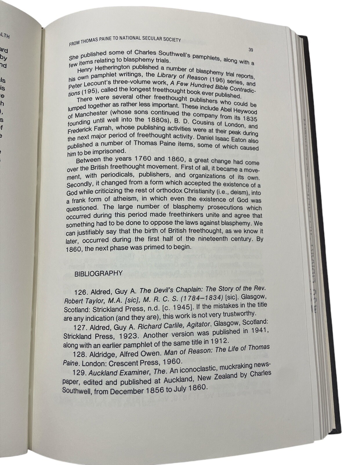 Freethought in the United Kingdom & the Commonwealth A Descriptive Bibliography