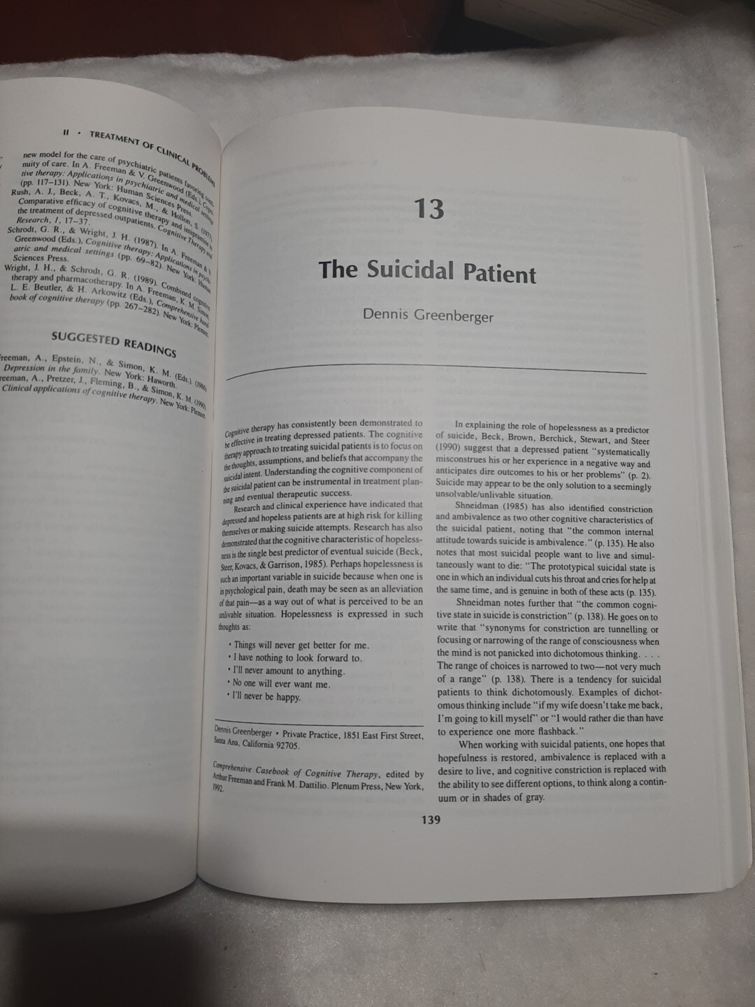 Comprehensive Casebook of Cognitive Therapy by Frank M. Dattilio (1992, Trade…