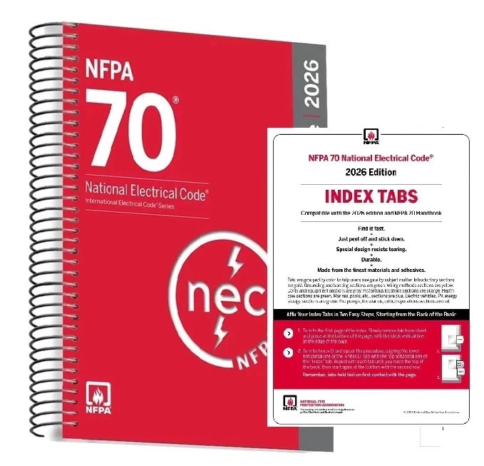 NFPA 70, National Electrical Code (NEC) 2026 Spiral WITH Index Tab FROM USA