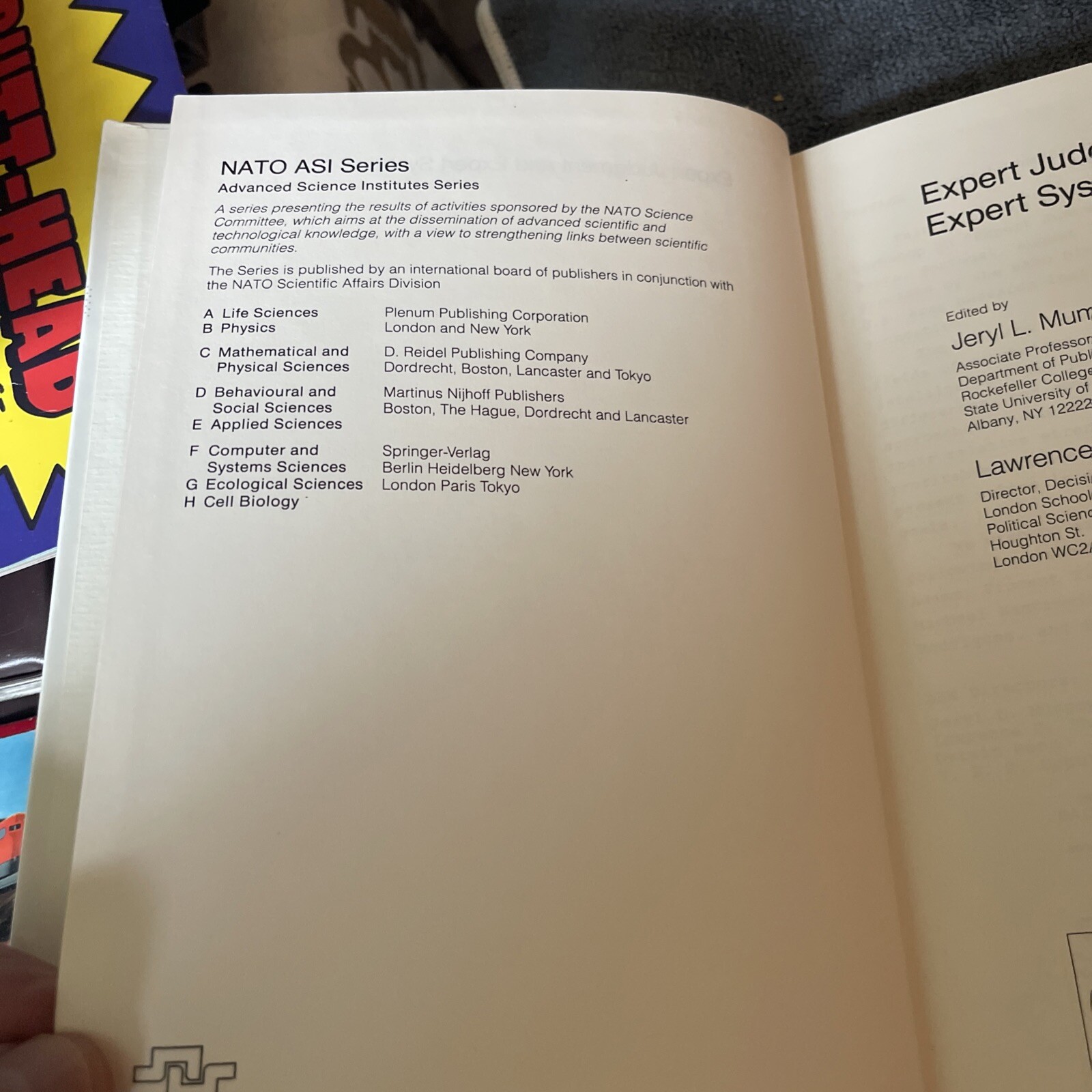 Expert Judgment and Expert Systems (Nato ASI Subseries F:) HC Mumpower 1987