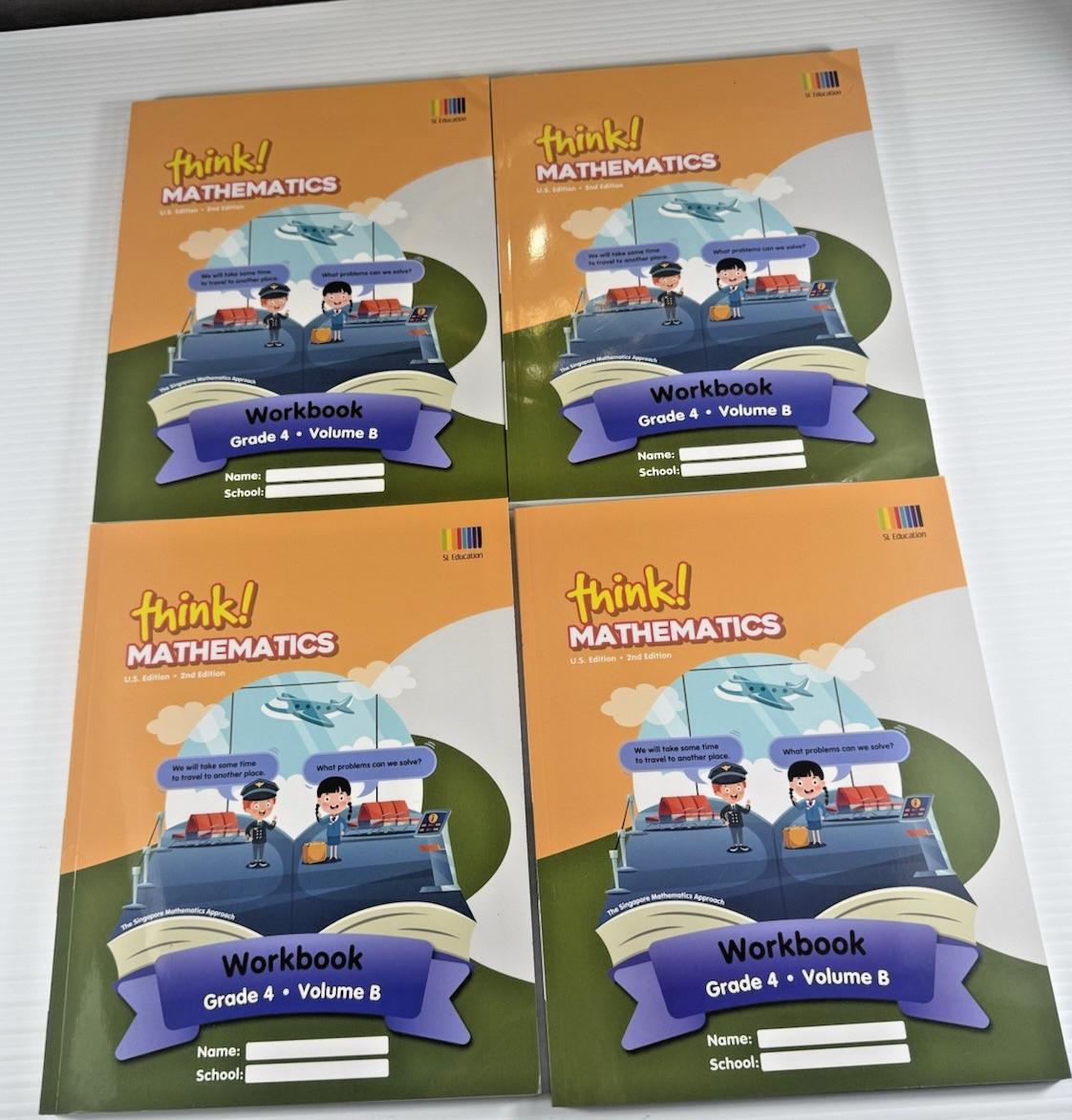 4 Book Think Mathematics Grade 4 Volume B Workbook U.S. Edition 2nd Ed Lot