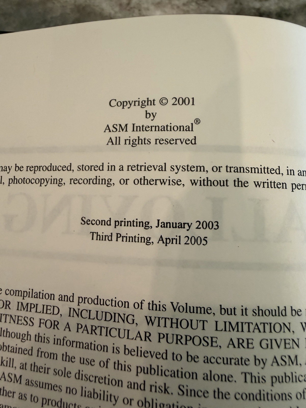 2001 ALLOYING Understanding The Basics Hardcover Book Materials Information Soc.