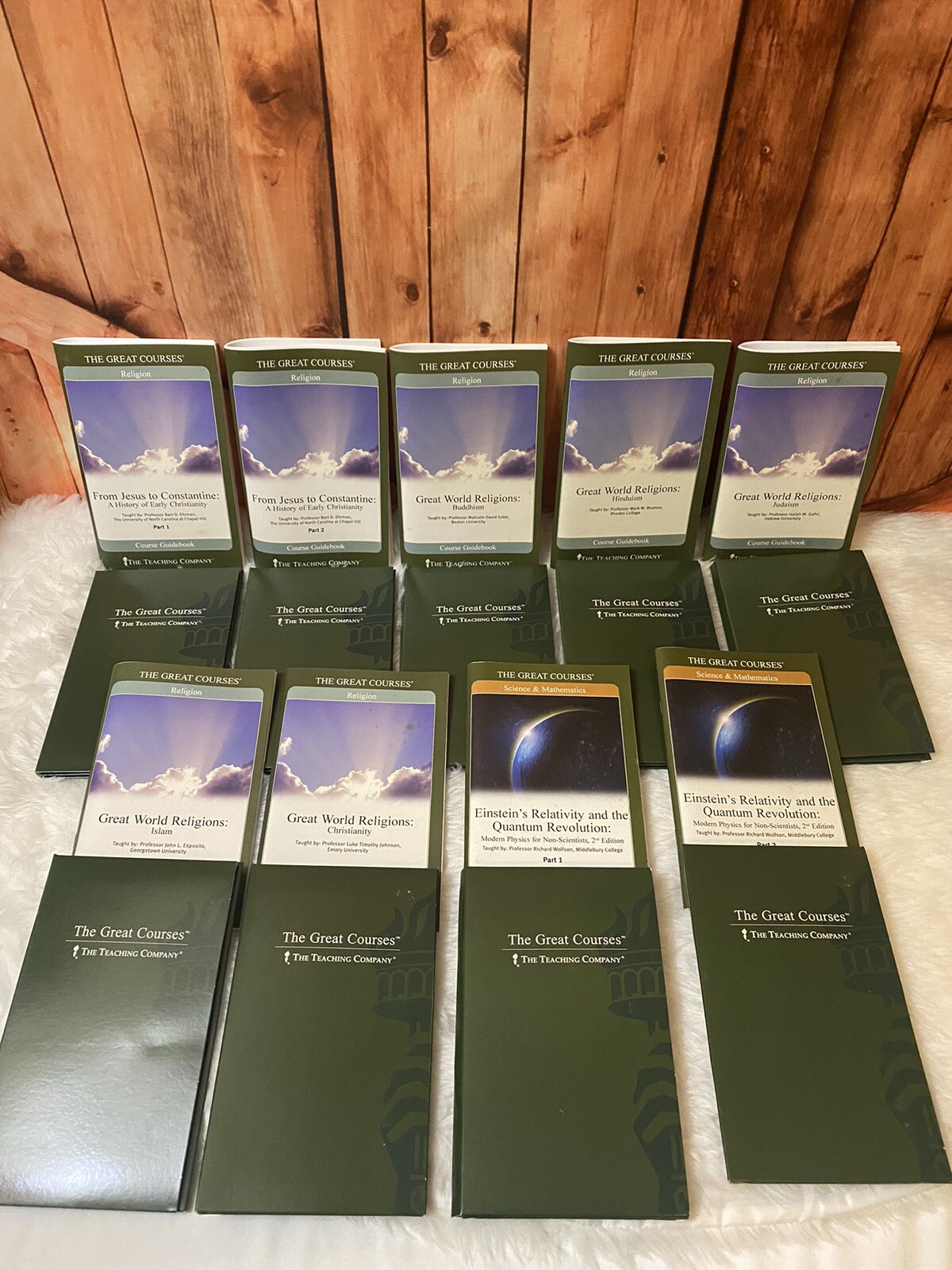 LOT of The Great Courses CDs and Guidebooks Religion Science Mathmatics