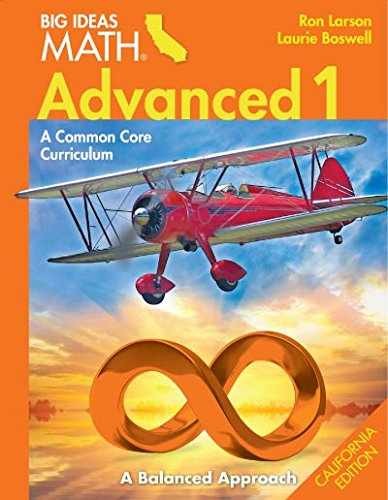 Big Ideas Math Advanced 1 A – Hardcover, by Ron Larson; Laurie – Acceptable