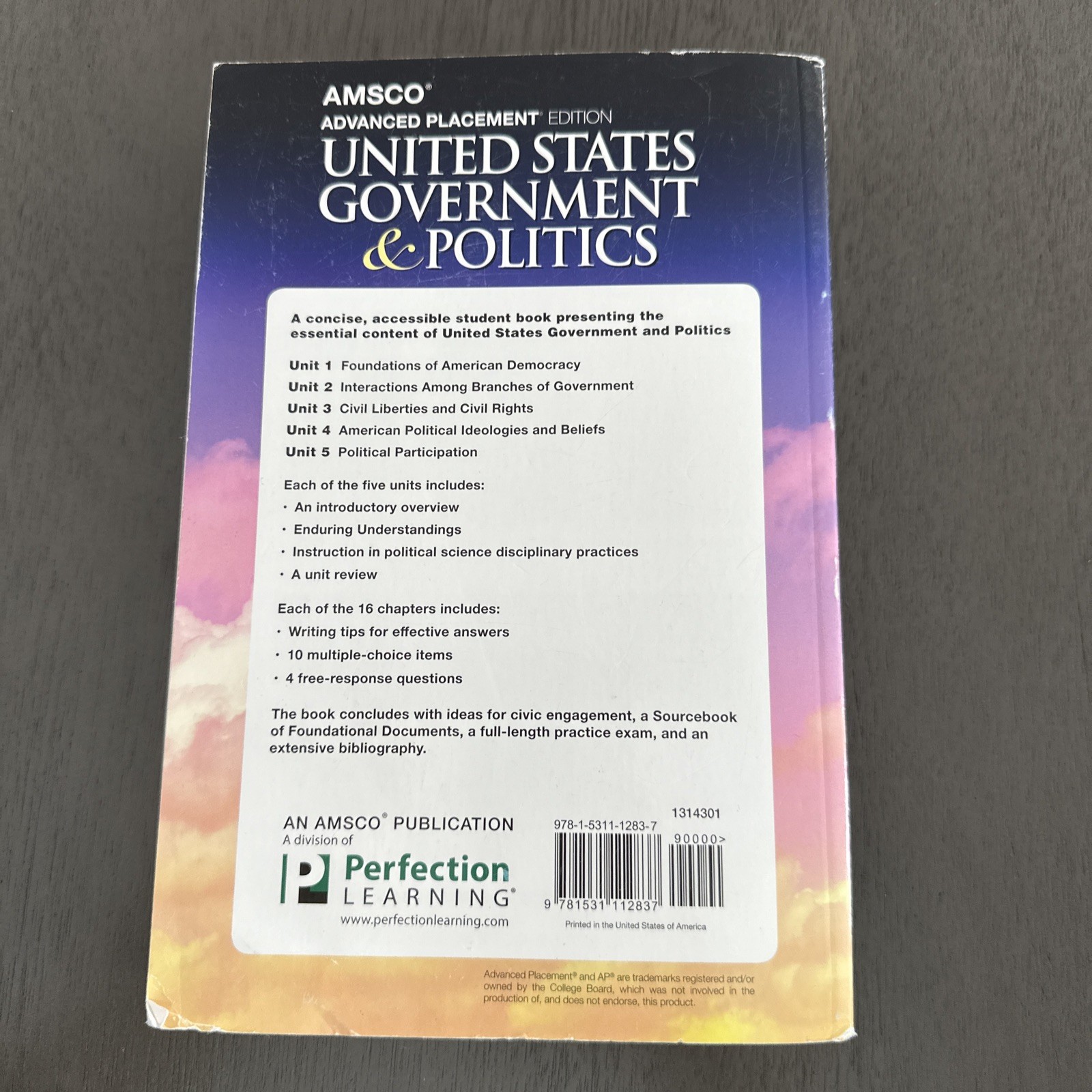 Amsco Advanced Placement United States Government & Politics Paperback Book New