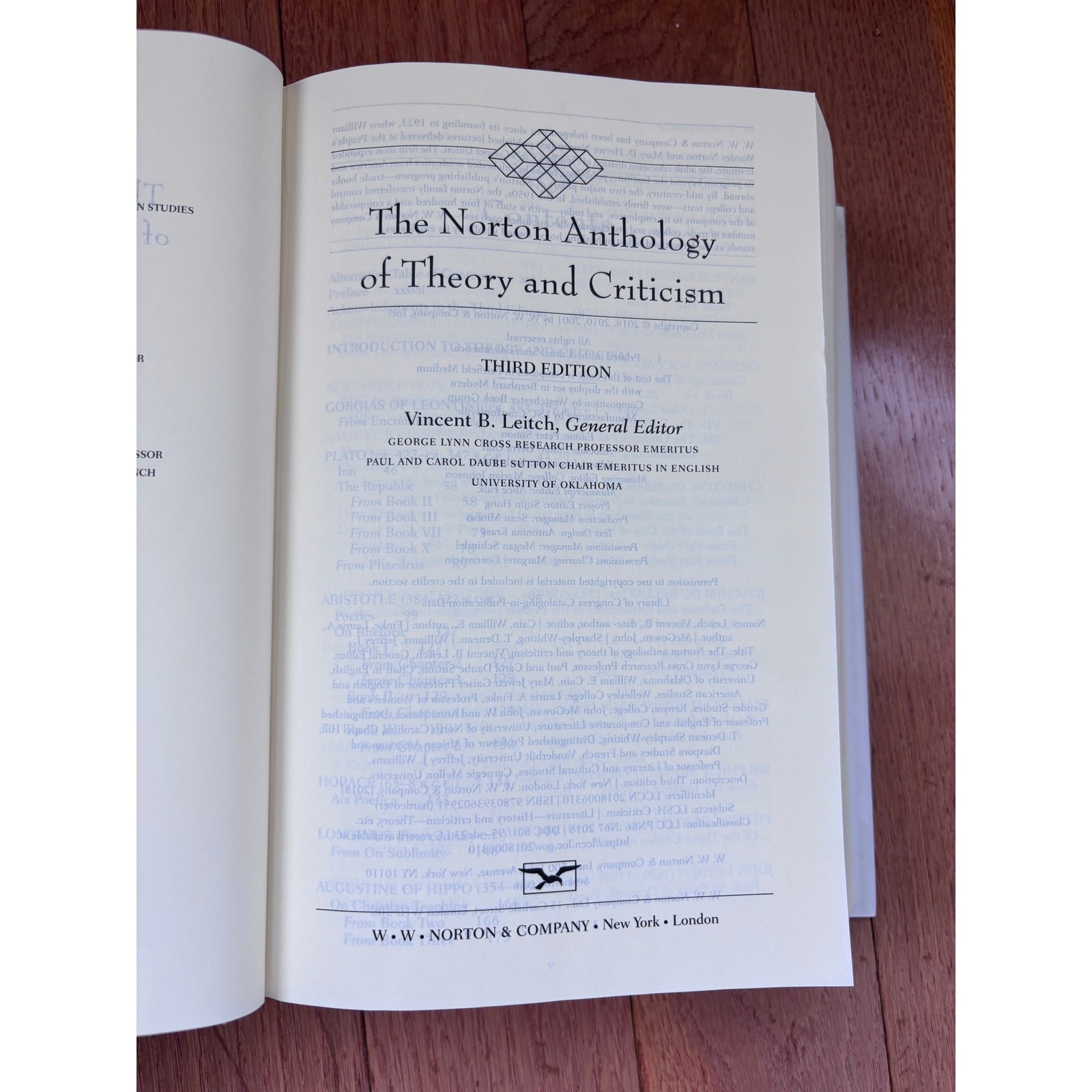 The Norton Anthology of Theory and Criticism Third Edition Vincent B Leitch