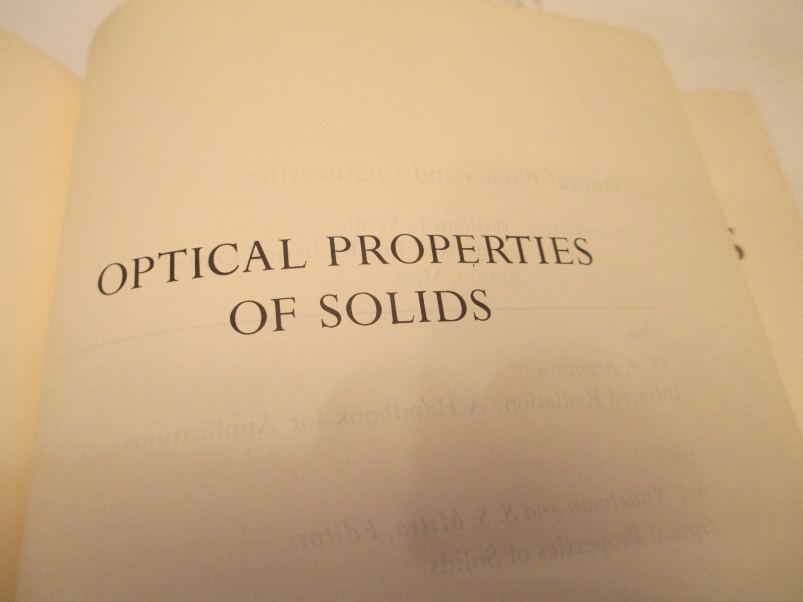 Optical Properties of Solids 1969 Plenum Press NATO Advanced Study C80