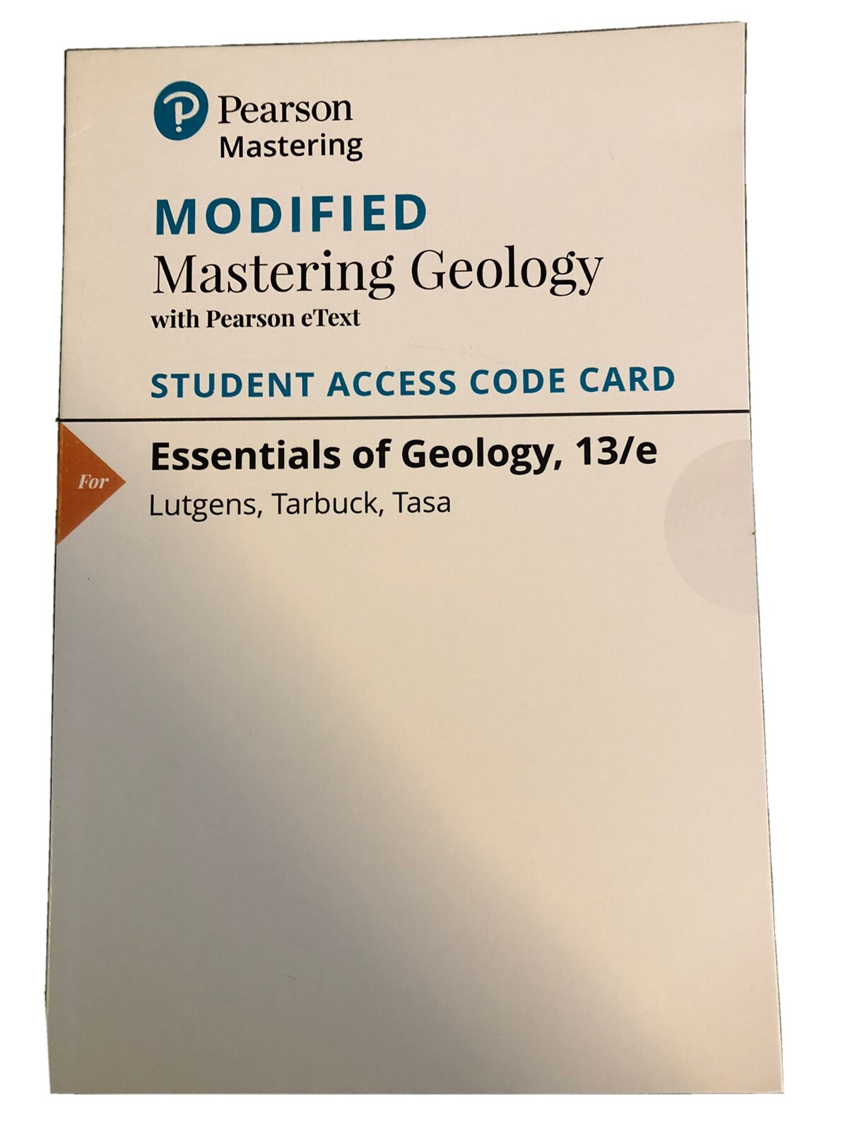 NEW Pearson eText Access Code Card for Essentials of Geology 13th Ed. by Lutgens