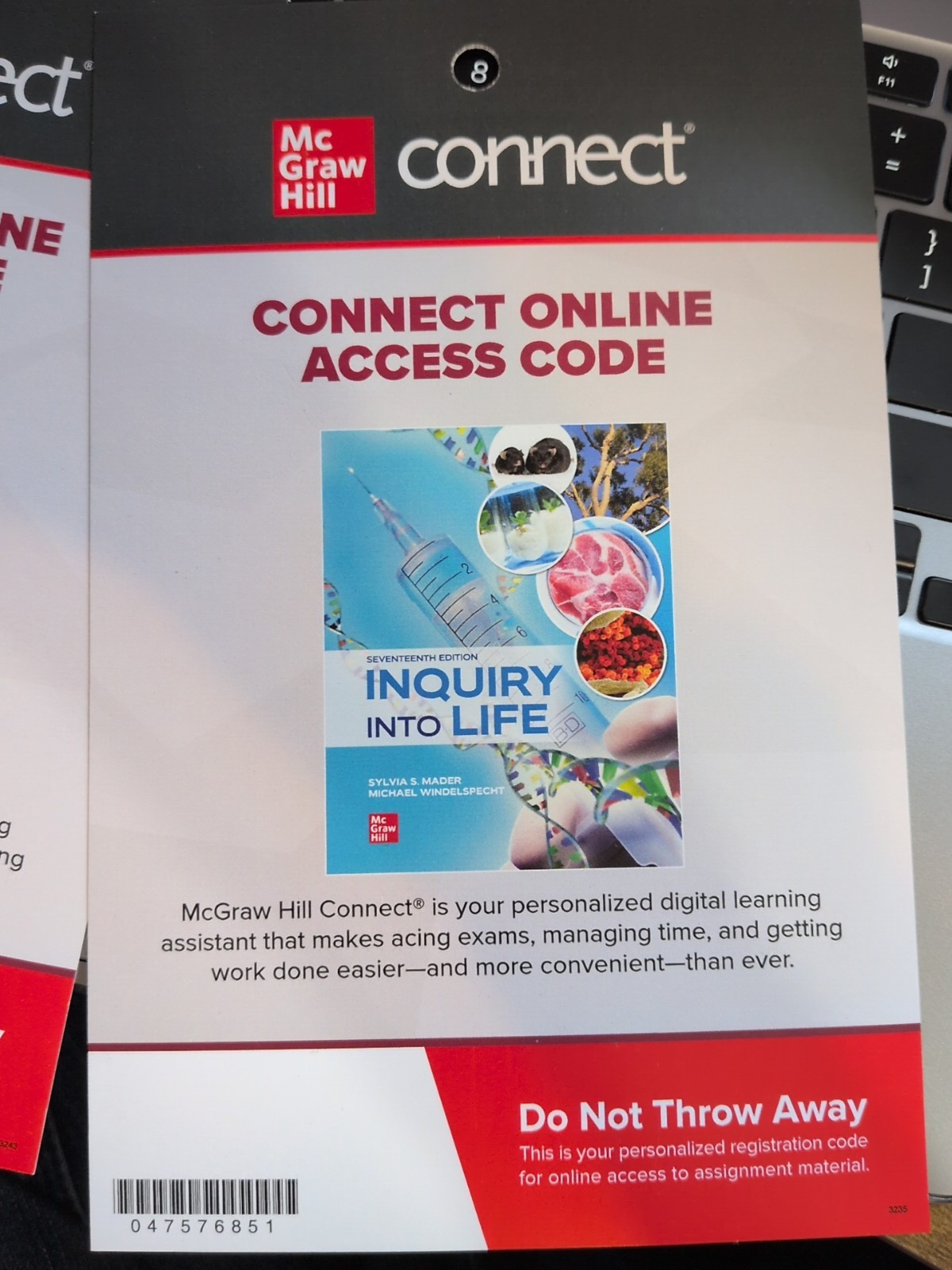 McGraw Hill Connect Access Code Inquiry Into Life (Mader) 9781264406845 17th
