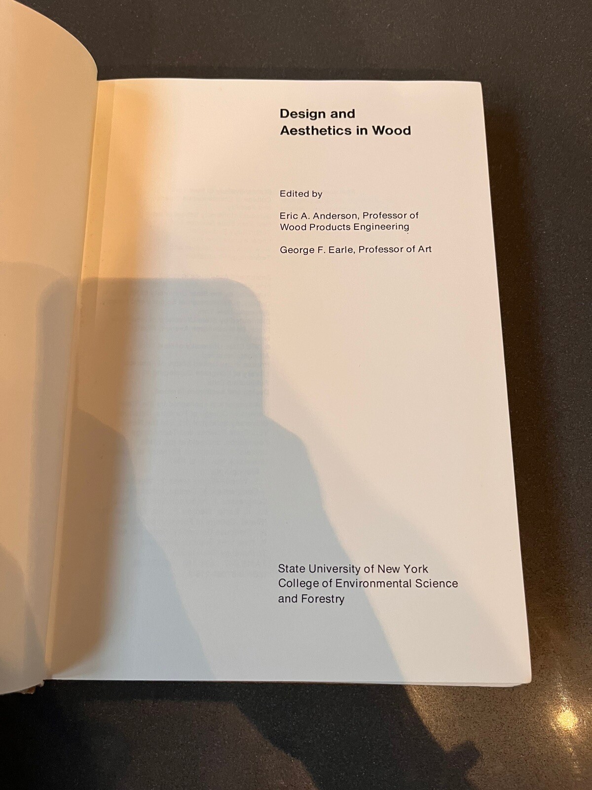 Design & Aesthetics in Wood Anderson & Earle First Edition 1972