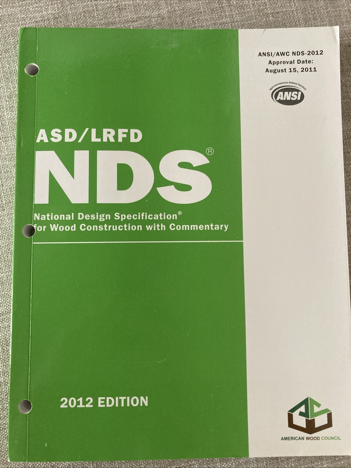 ASD/LRFD National Design Specification for Wood Construction wit