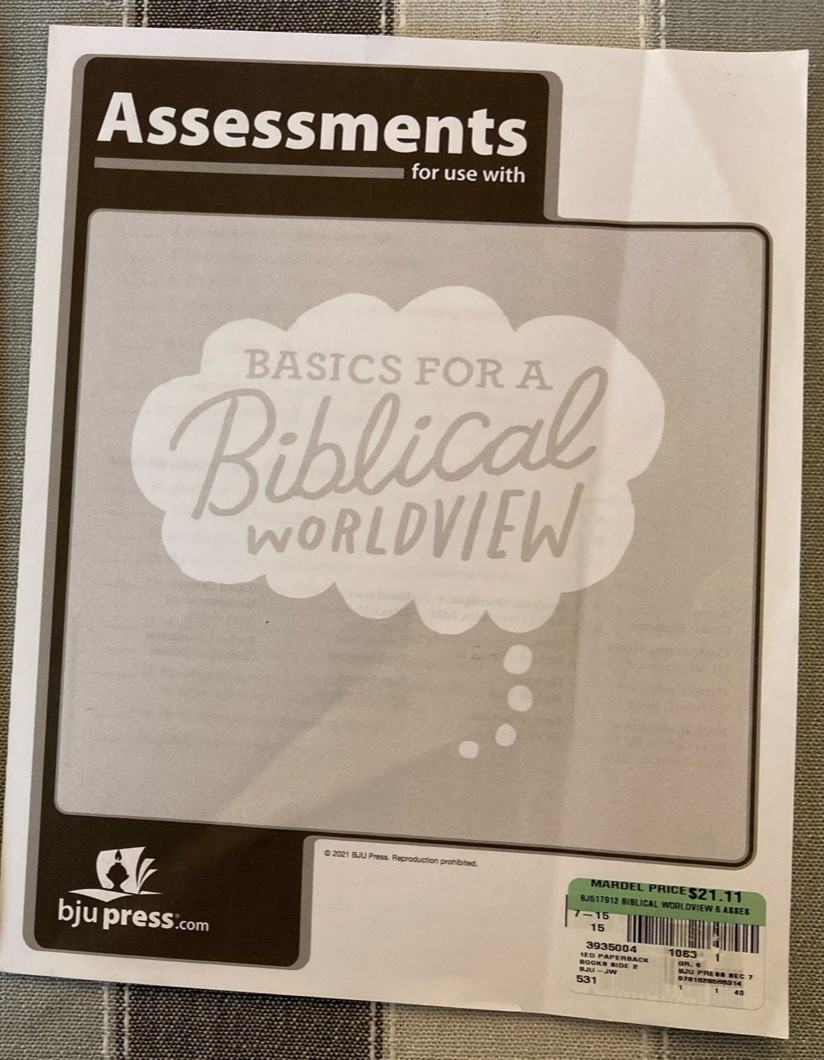 BJU 6th Gr BIBLE 6 Biblical Worldview ASSESSMENTS 517912 1st