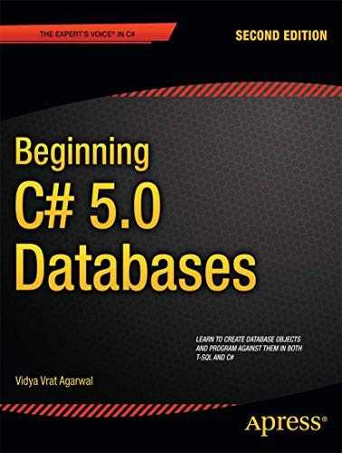 Beginning C# 5.0 Databases – Paperback, by Vrat Agarwal Vidya – Very Good
