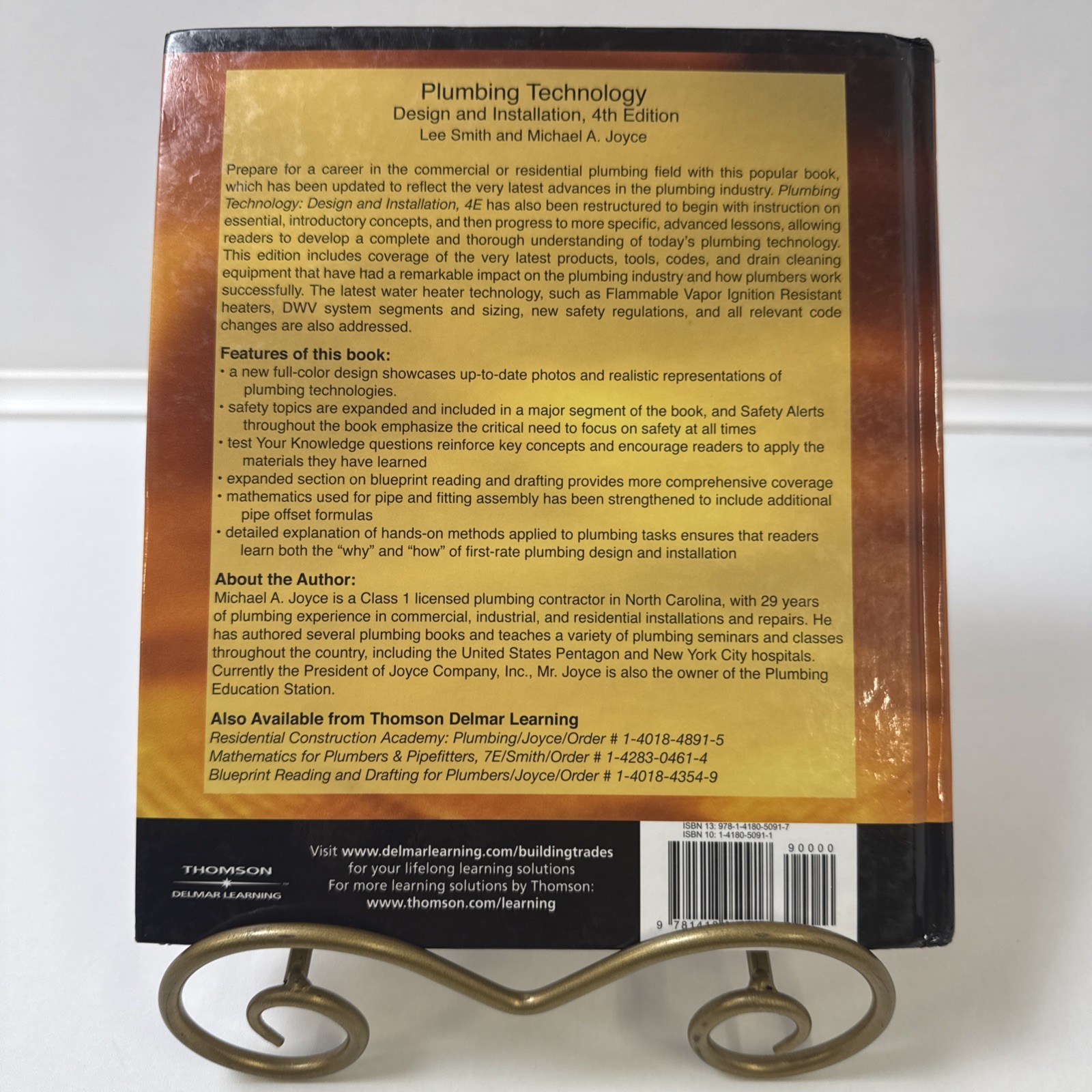 Plumbing Technology Design & Installation 4th Ed Lee Smith Michael Joyce HC