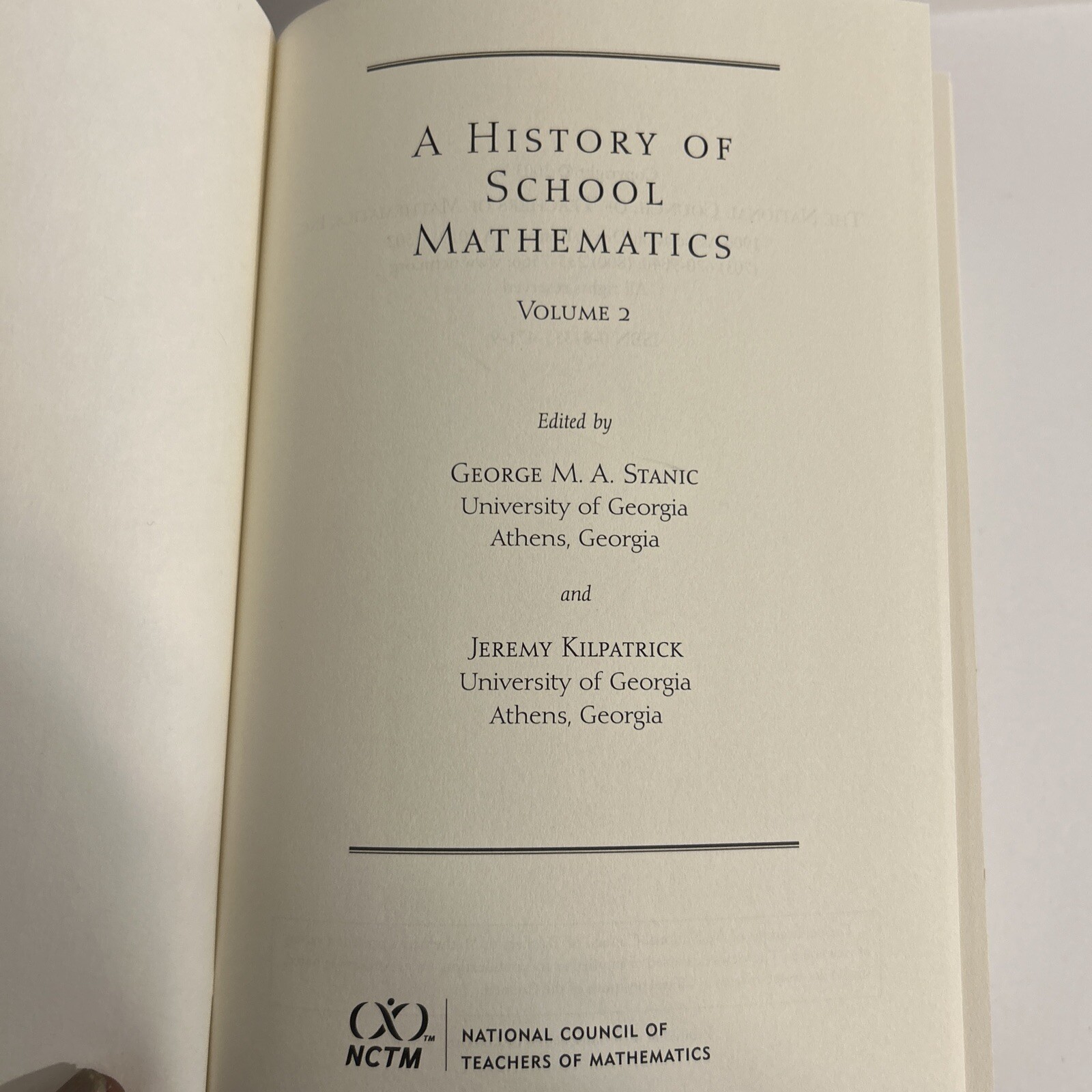 A History Of School Mathematics Volume 2
