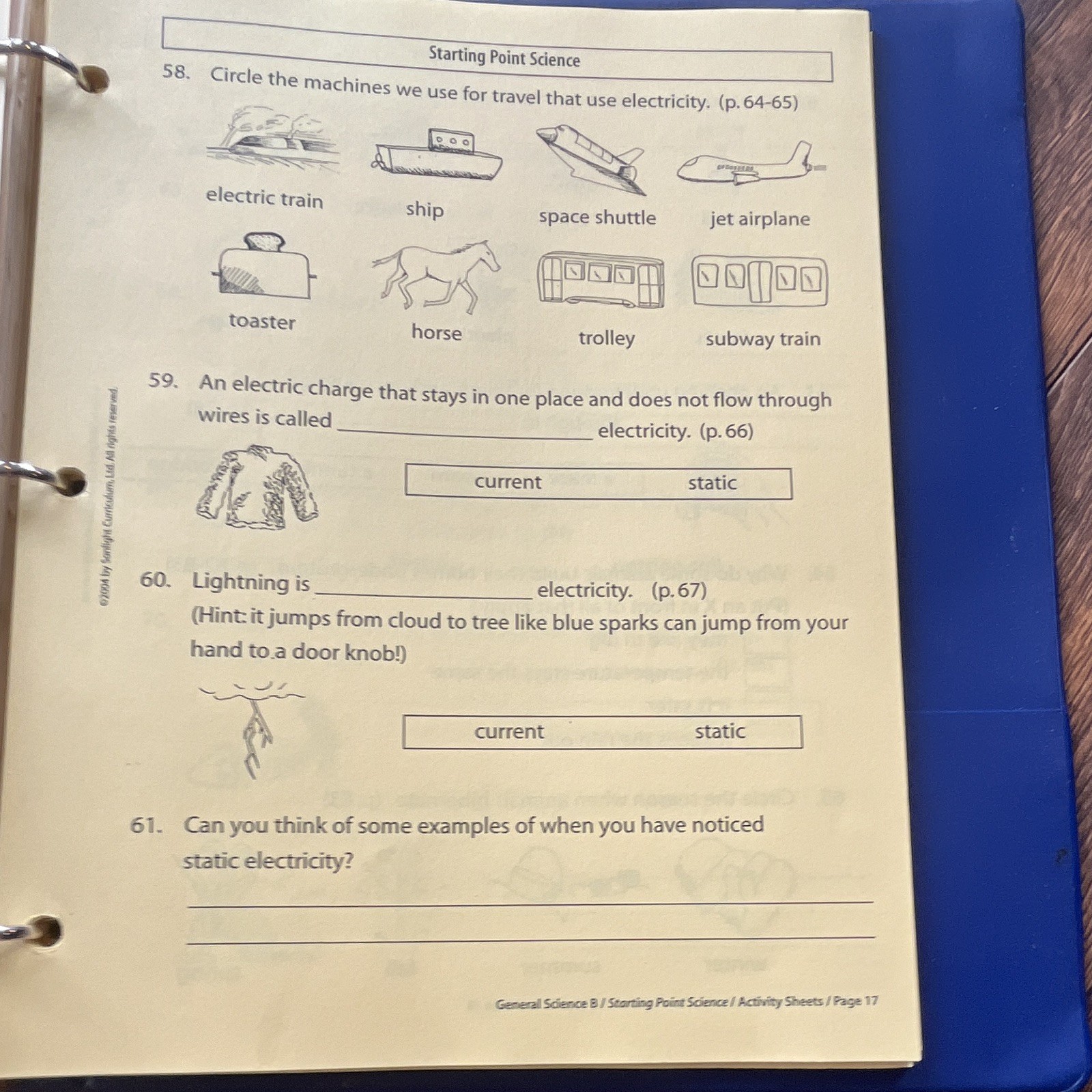 Sonlight Beginning to Read Language Arts Activity Book Ringbound Student 2003