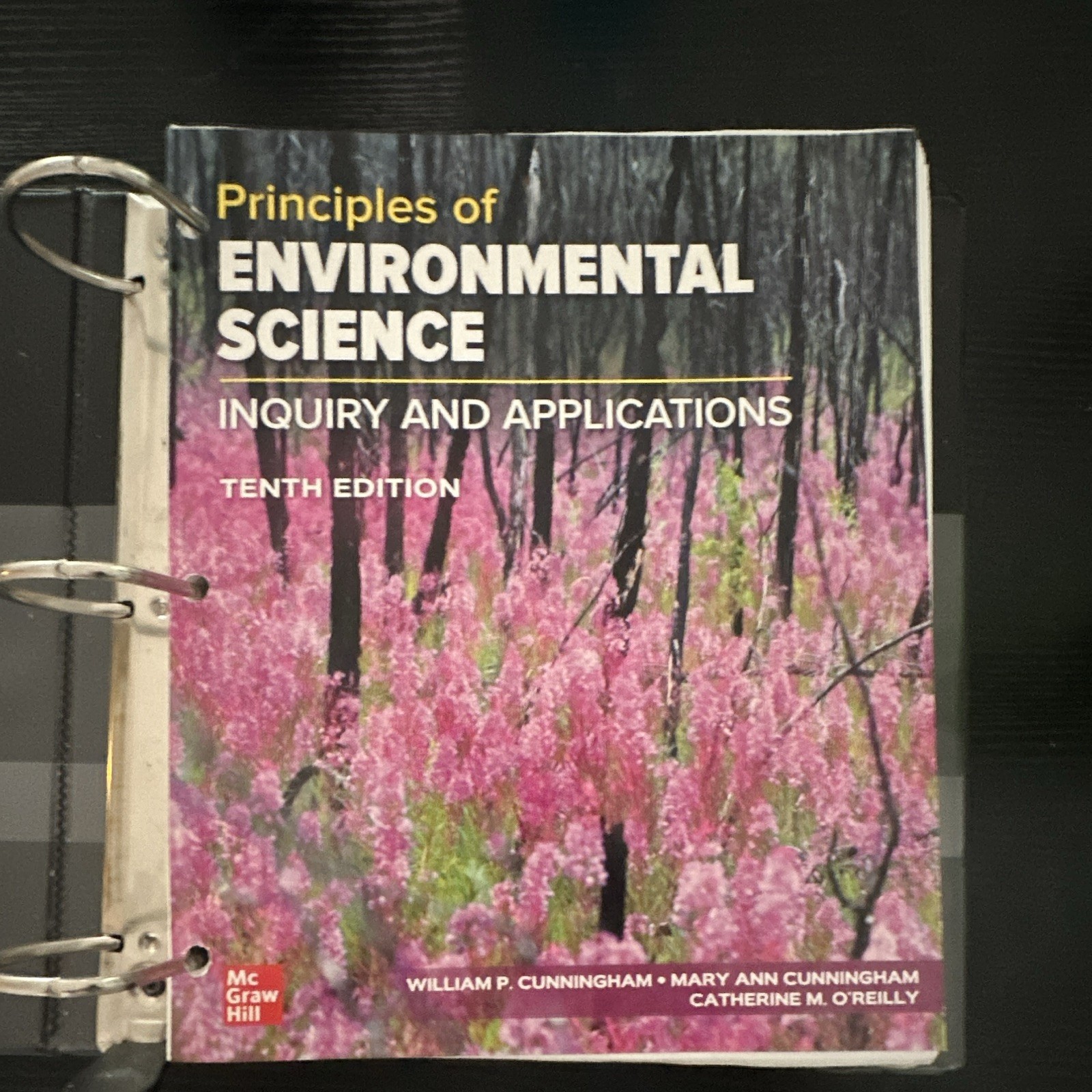 McGraw Hill Connect Principles of Environmental Science 10th Ed Ringbound 2016