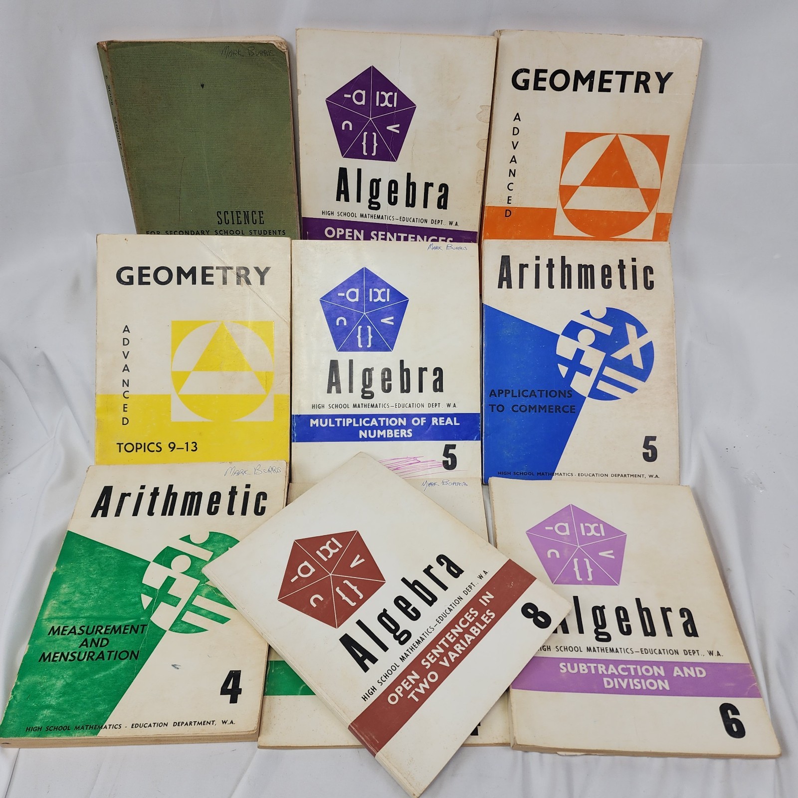 1960s Western Australia school text book lot secondary high school lot of 10