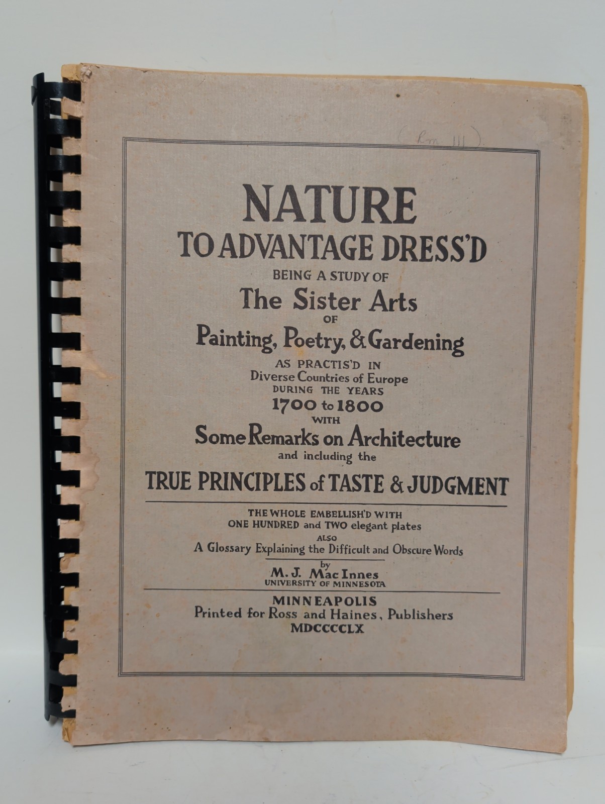 Nature To Advantage Dress’d A Study Of Sister Arts of Painting, Poetry & Garden