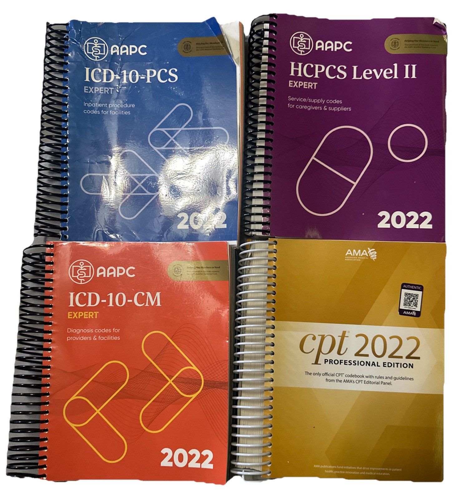 AAPC 2022 Bundle ICD-10-CM Expert CPT HCPCS Level II Spiral Code Medical Books