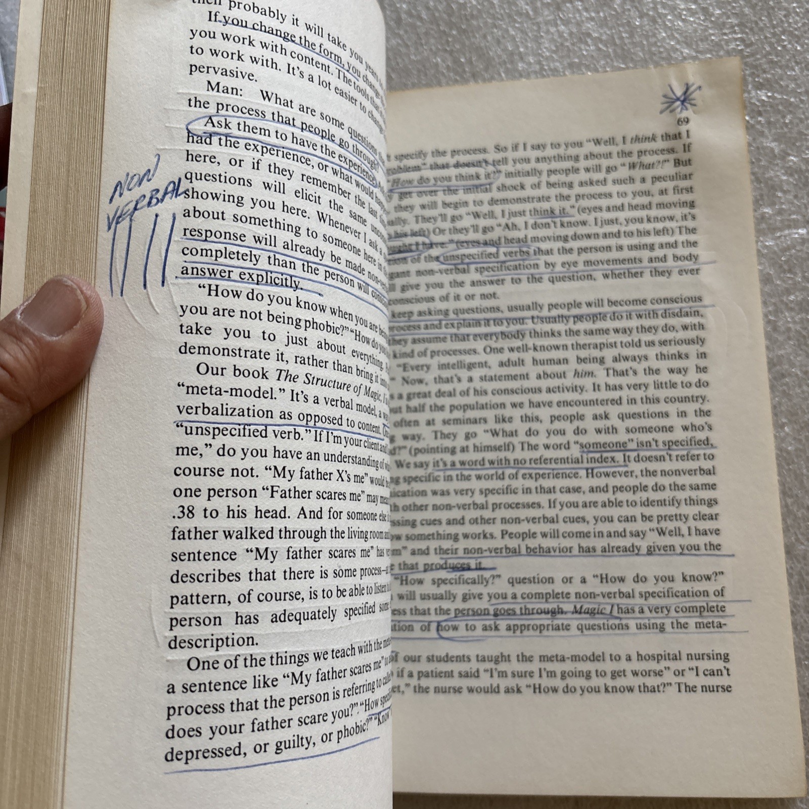 Frogs into Princes: Neuro Linguistic Programming (lots of underlining)