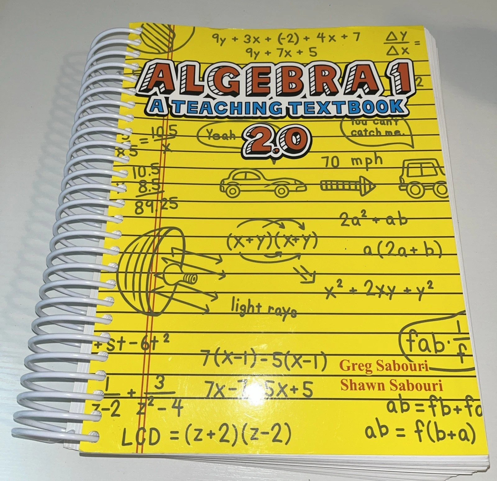 Algebra 1 A Teaching Textbook 2.0 Large Spiral Greg Sabouri Clean No Marks