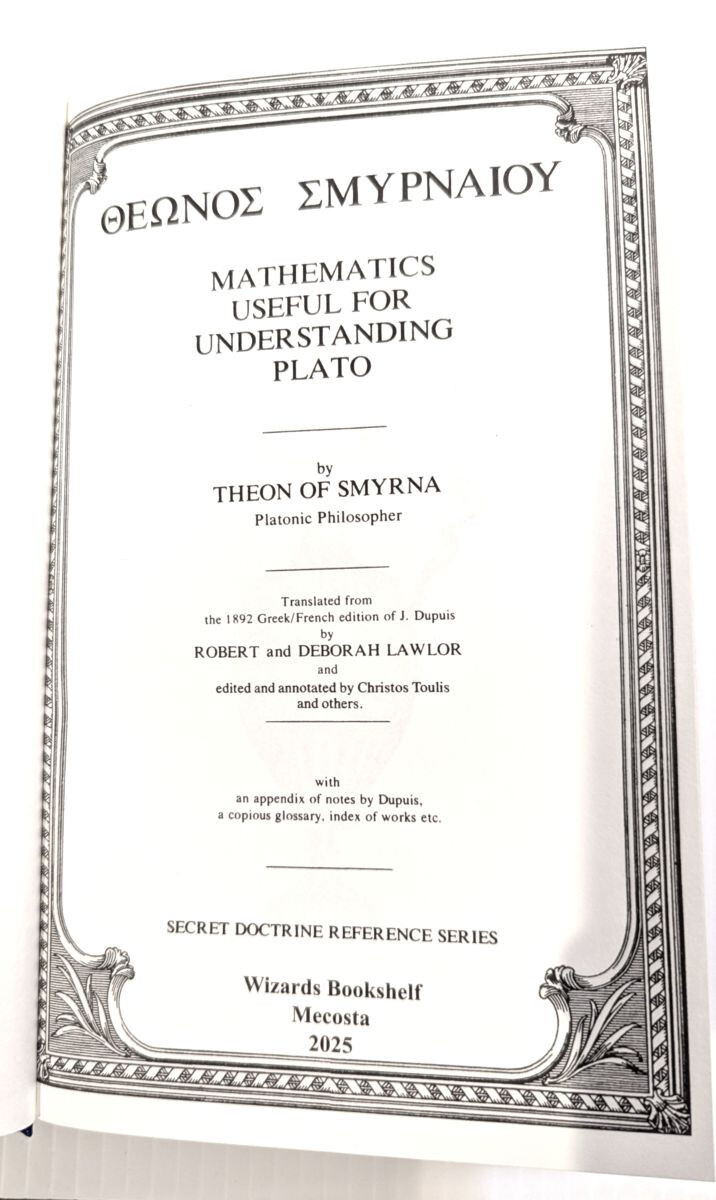 THEON OF SMYRNA – MATHEMATICS USEFUL 4 UNDERSTANDING PLATO smyth sewn hb NOT POD