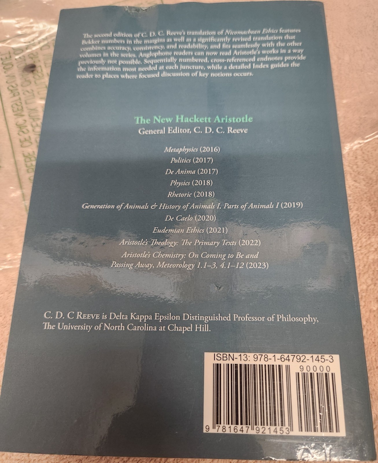 Nicomachean Ethics CDC Reeve Second Edition by Aristotle Paperback 9781647921453