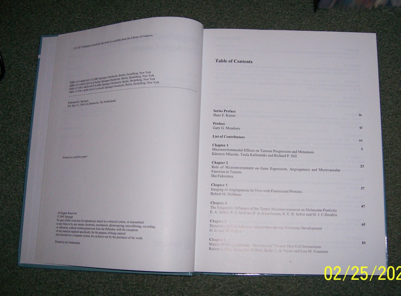 Integration/Interaction of Oncologic Growth. Hans E. Kaiser, Springer 2005 NEW!