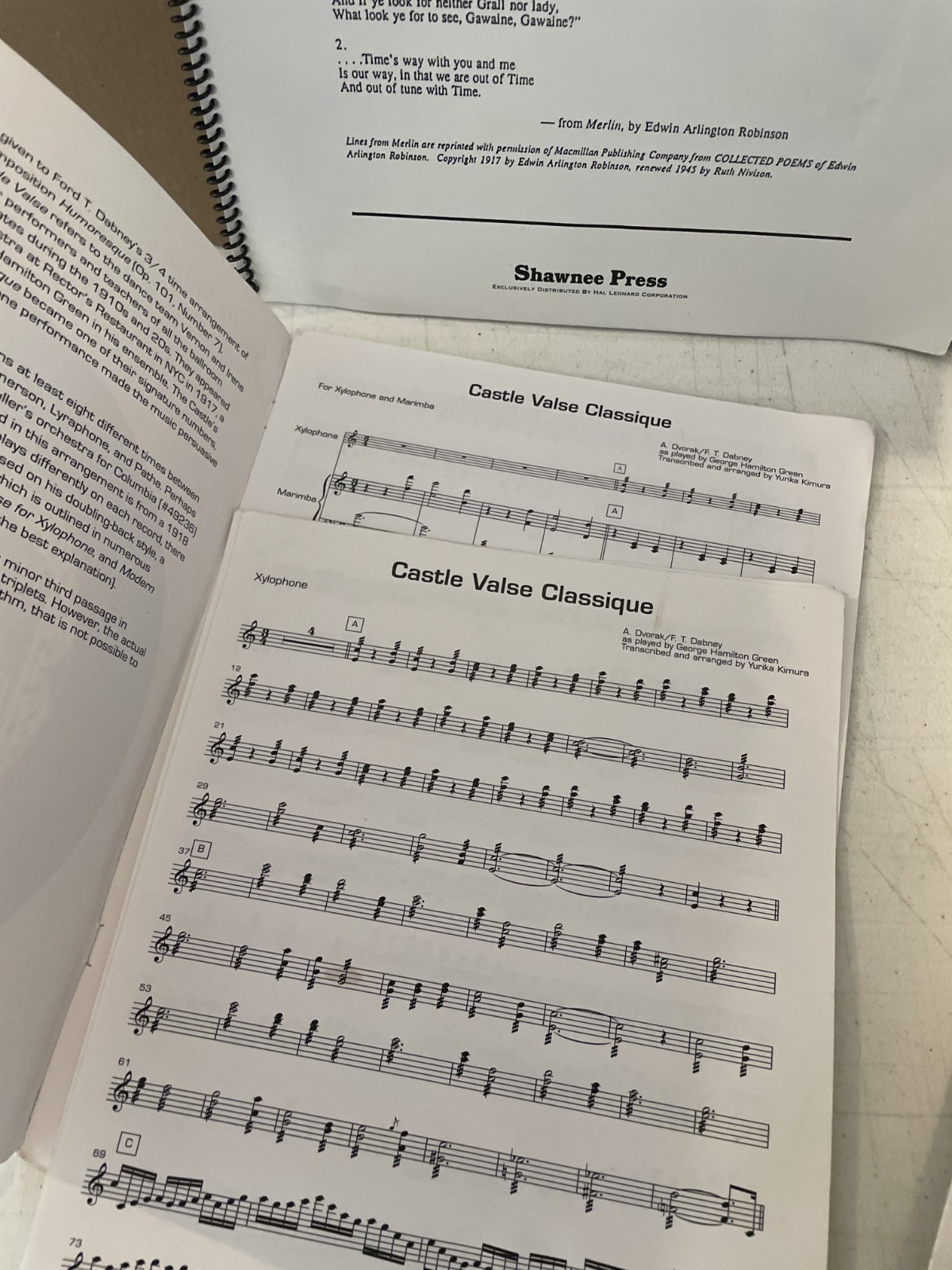 MARIMBA GLOCKENSPIEL book lot sheet music Method Movement Leigh Howard Stevens
