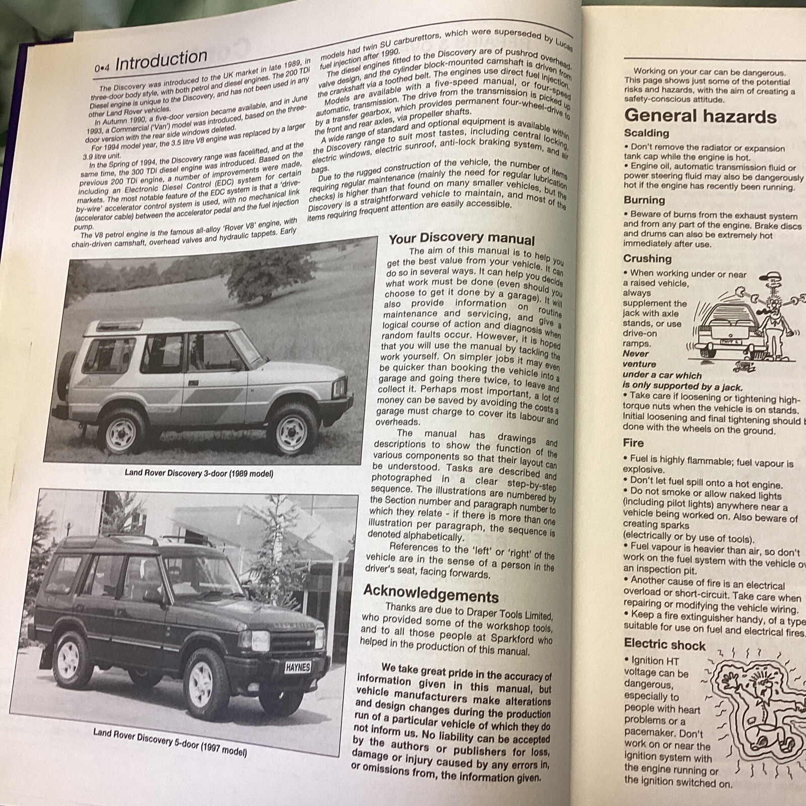 Haynes 3016 Workshop Manual Land Rover Discovery (1989 – 1998)
