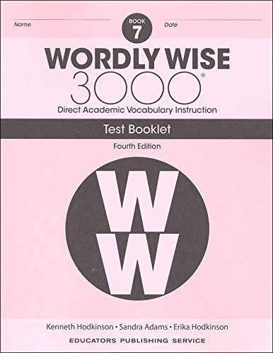 Wordly Wise, Grade 7 Test Booklet – Paperback, by Hodkinson Kenneth – Very Good