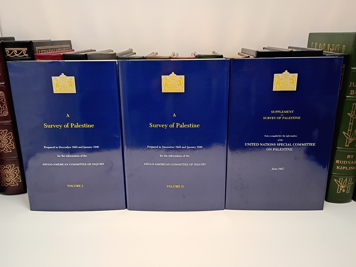 A Survey of Palestine 3 Vol Set 1945-1947 Anglo-American Committee UNSCOP HC NEW