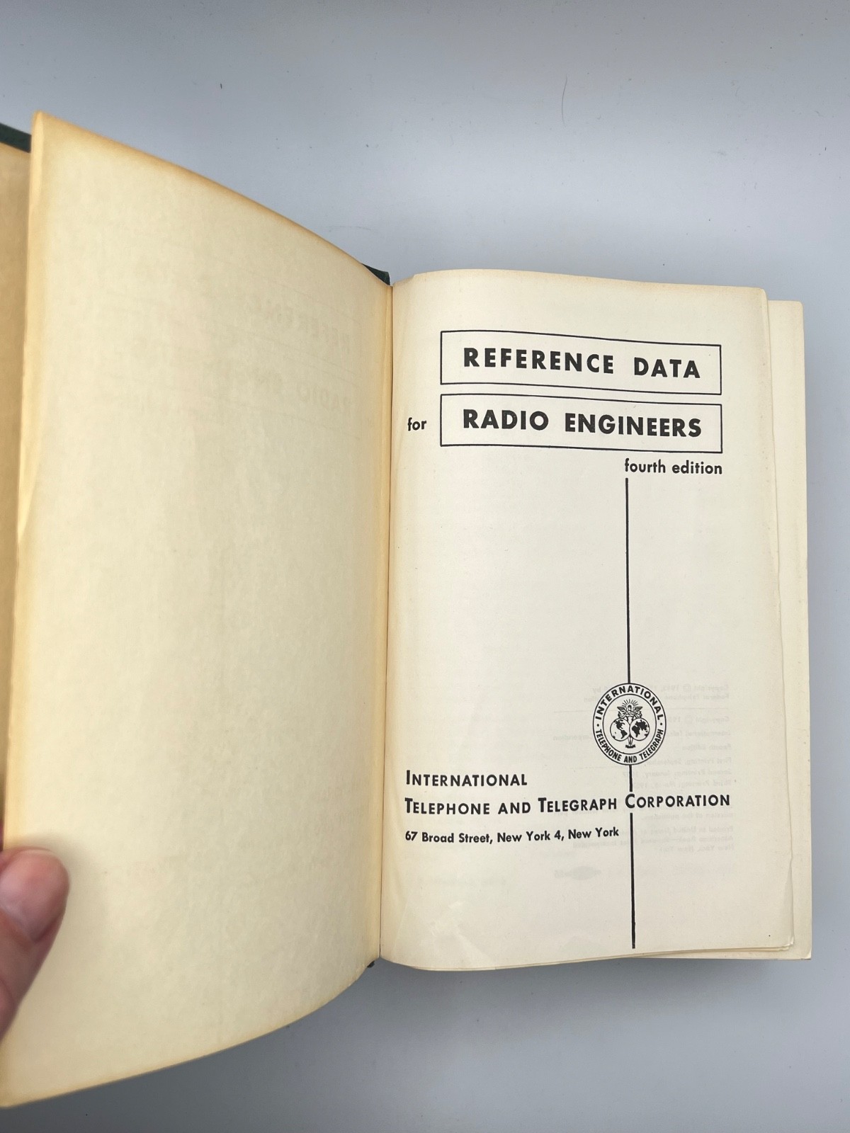 Reference Data For Engineers 1957 4th Edition 3rd Printing IT&T Hardcover