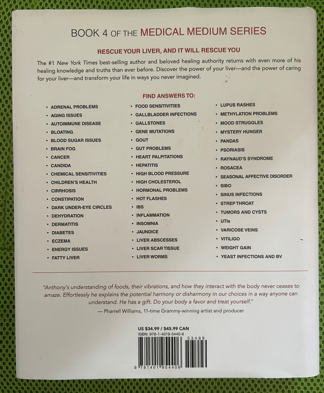 Medical Medium Liver Rescue – Hardcover By William, Anthony – VERY GOOD