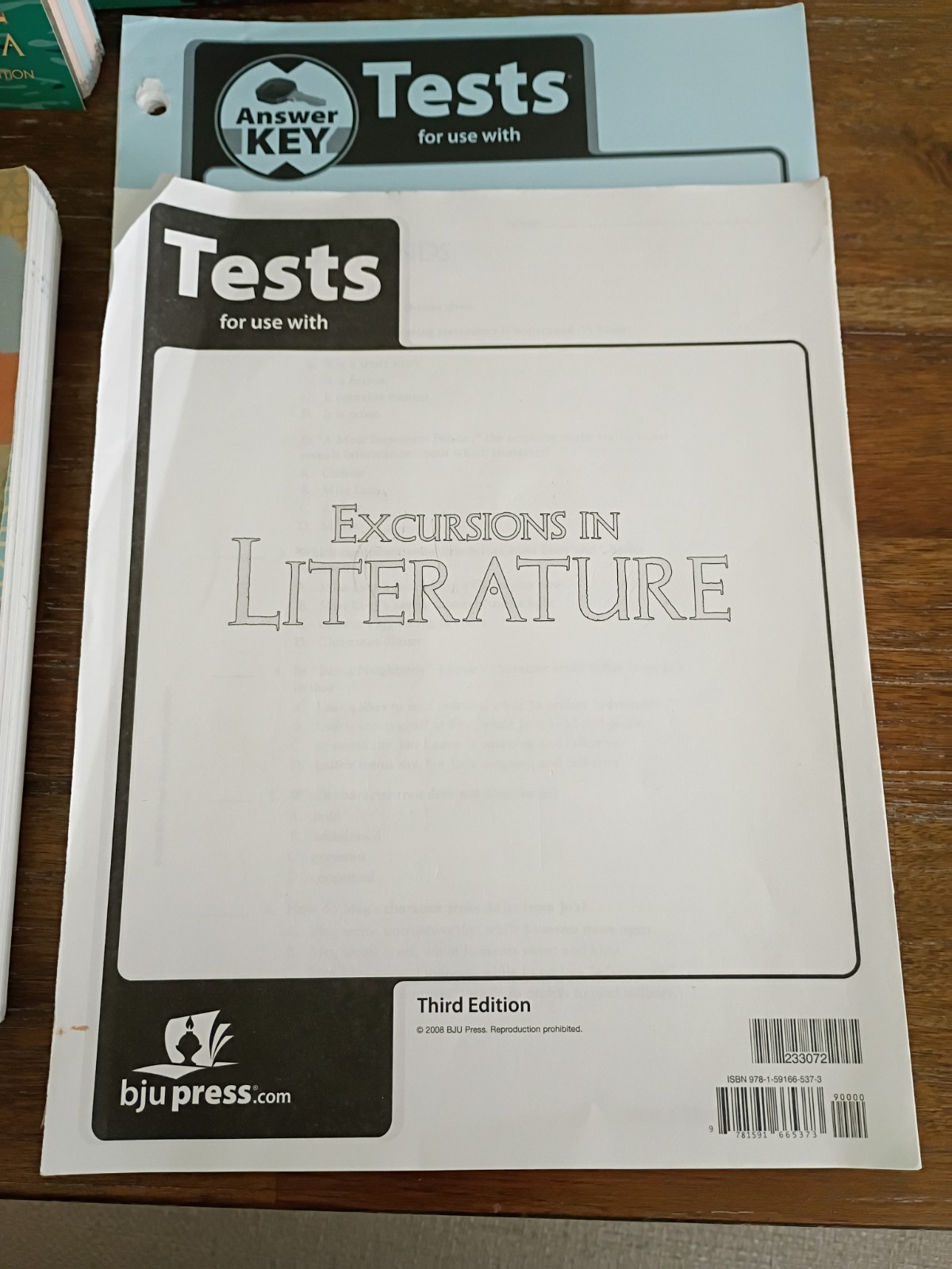 BJU Press Excursions In Literature 3rd Edition Subject Kit w/TE, Tests & AK