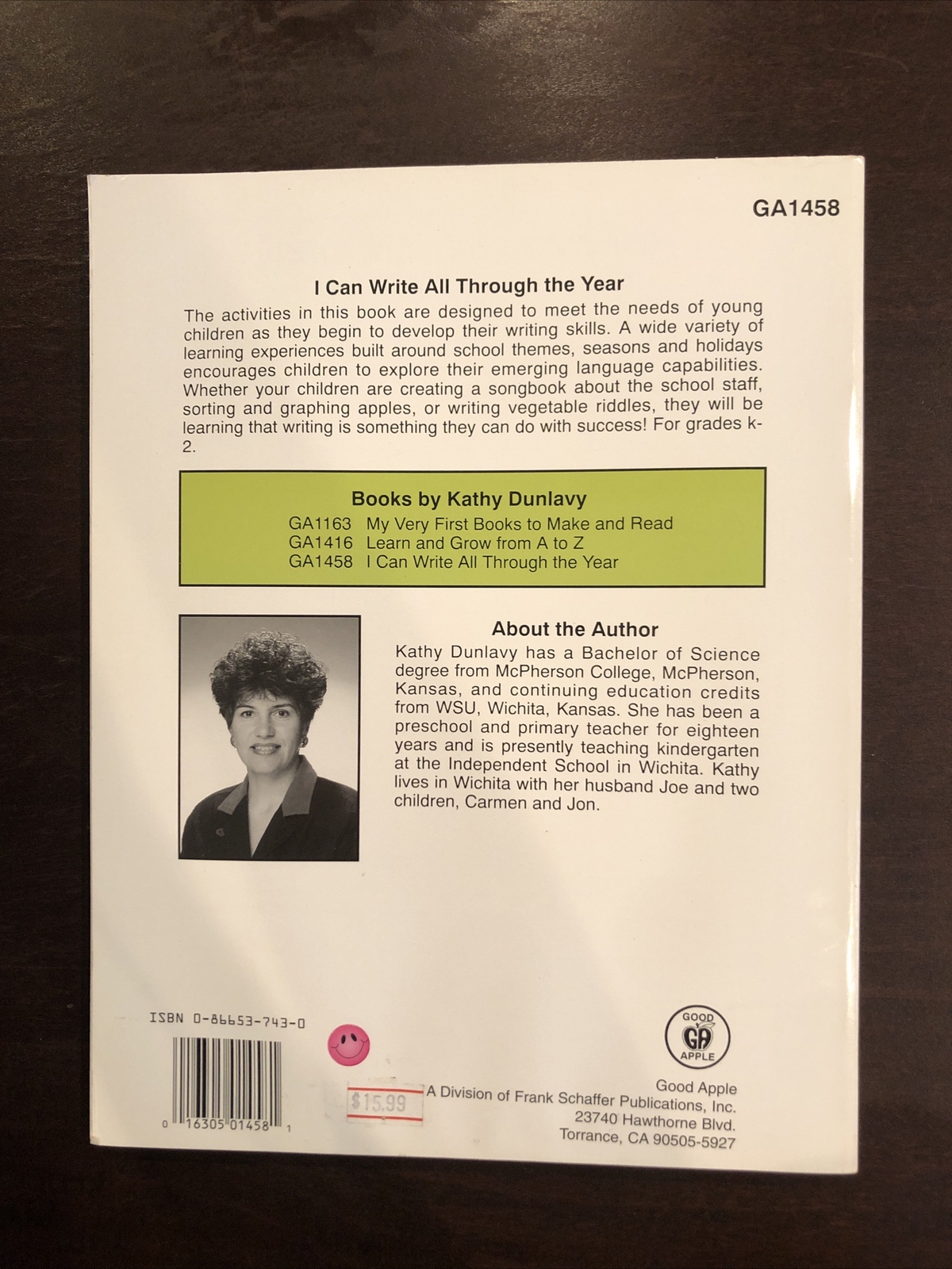 I Can Write All Through the Year, A Good Apple Writing Activity Book Grades K-2
