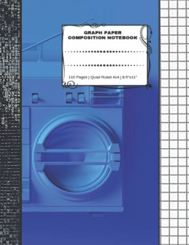 Graph Paper Composition Not: 110 Pages – Quad Ruled 4×4 – 8.5″ x 11″ Large No…