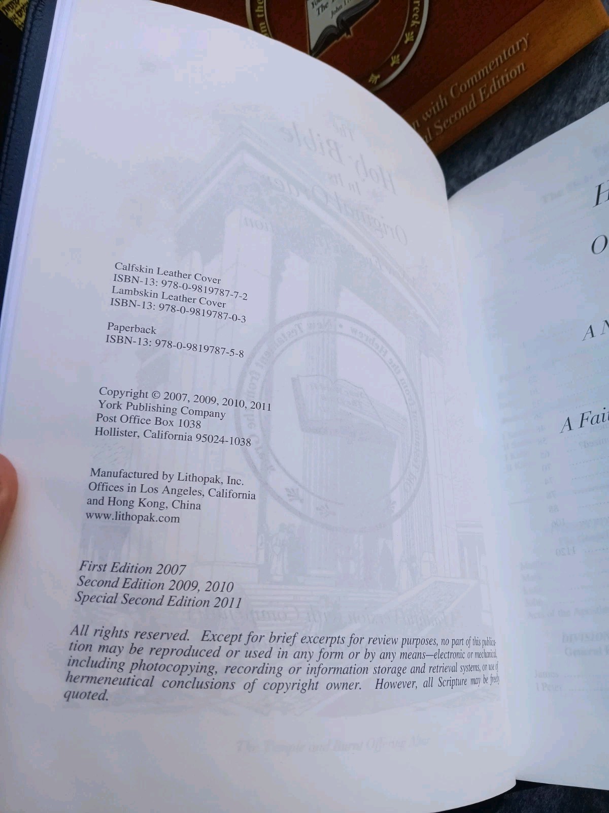 The Holy Bible Original Order – New English Translation Calfskin Cover Boxed NEW