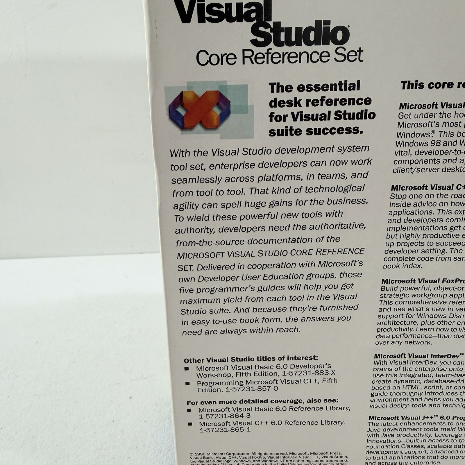 Microsoft Visual Studio Core Reference Set Microsoft Press 5 Boom Set 1998