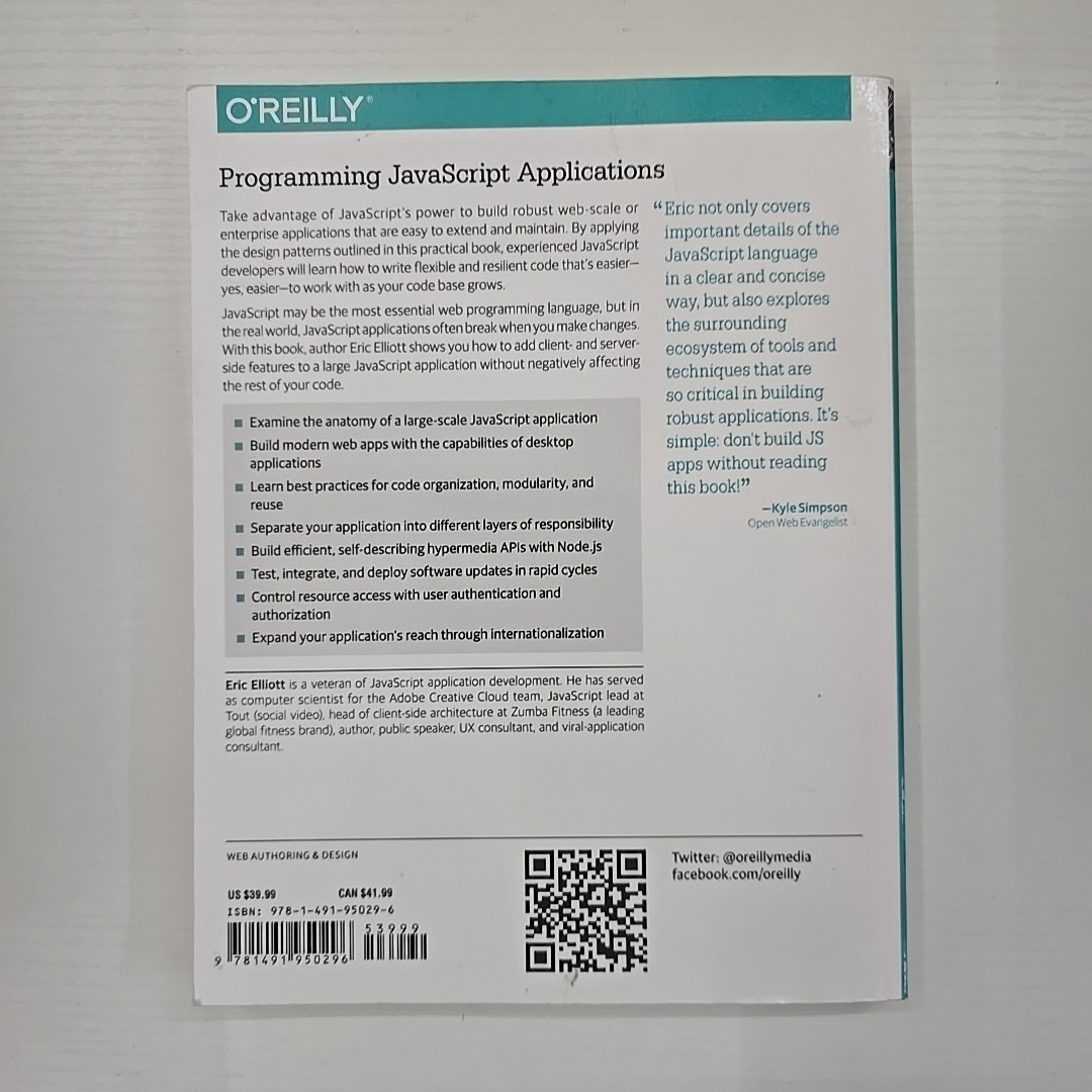 Programming JavaScript Applications By Eric Elliott (2014, Paperback)